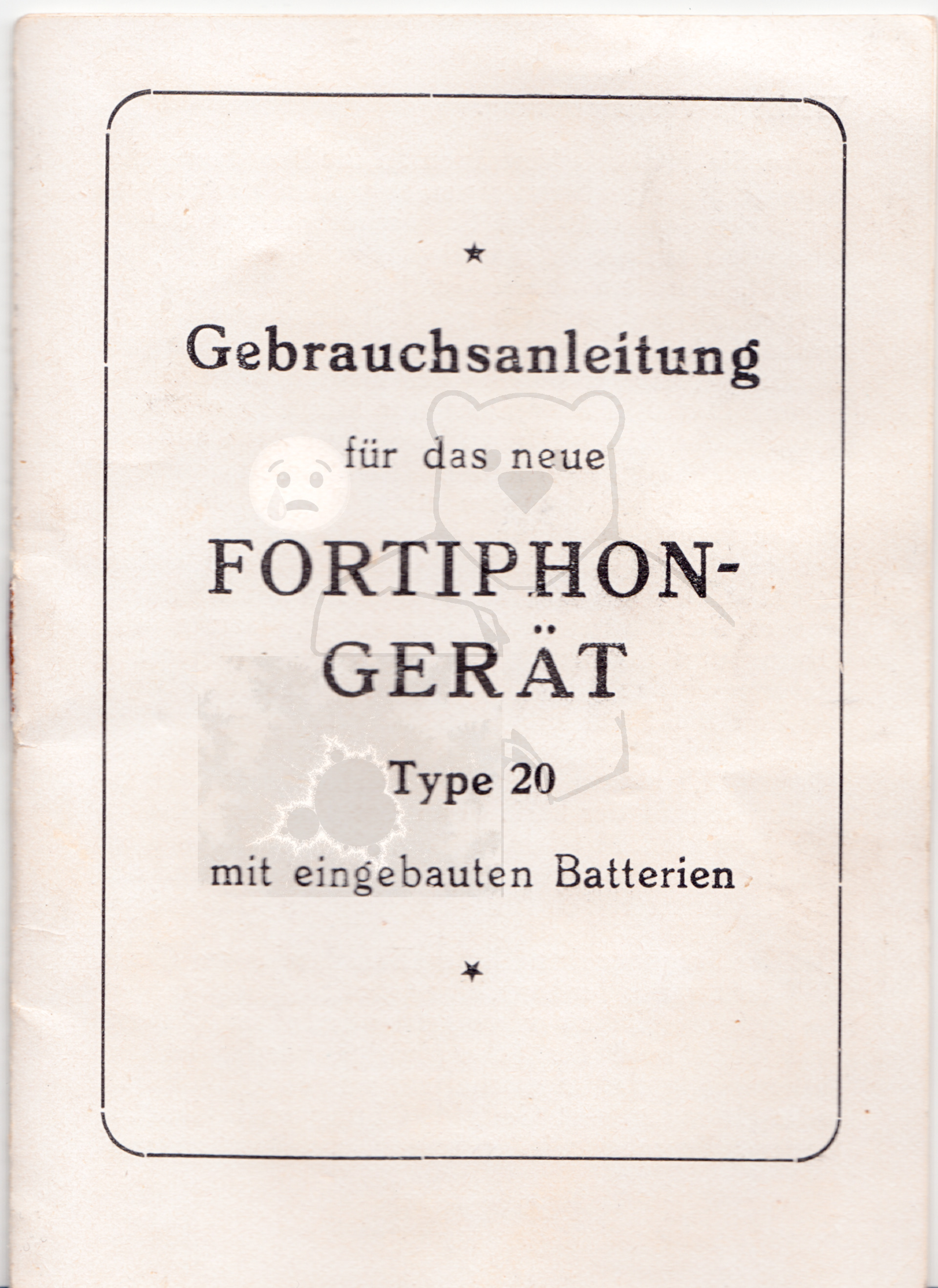 Hörgerät "Fortiphone Type 20", ca. 1949, Anleitung Seite 1